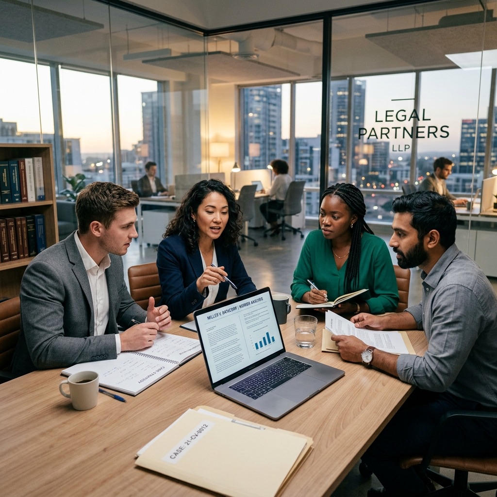 Equipo de abogados jóvenes y modernos trabajando